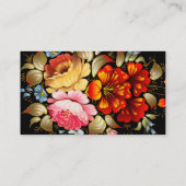 Fine Flower Cool Cute Girly Retro Floral Visitekaartje (Achterkant)