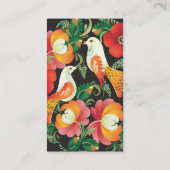 Fine Flower Cool Cute Girly Retro Floral Visitekaartje (Achterkant)