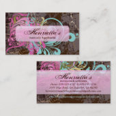 Fine Flower Cool Cute Girly Retro Floral Visitekaartje (Voorkant / Achterkant)