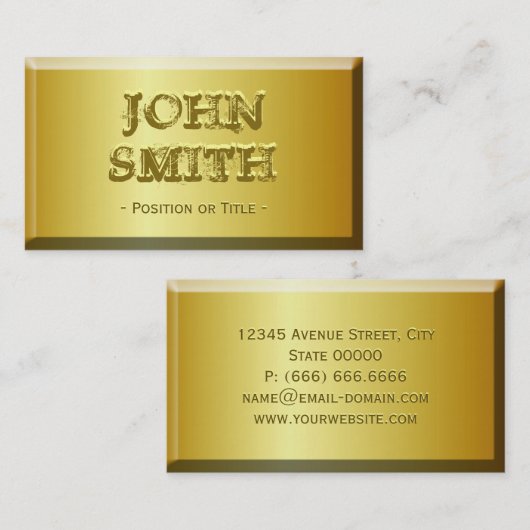 Fine Gold Brick Kijk uit met aangepaste, in reliëf Visitekaartje (Voorkant / Achterkant)