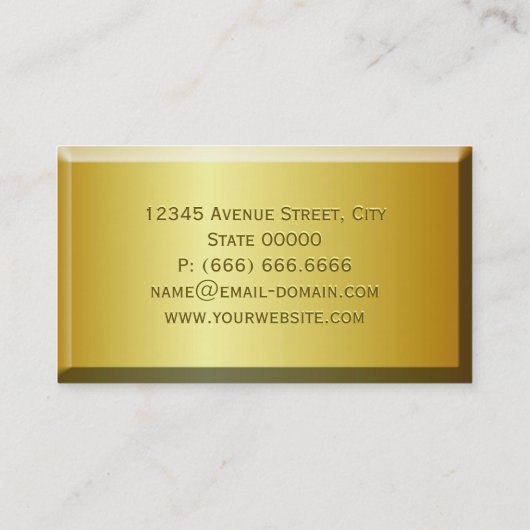 Fine Gold Brick Kijk uit met aangepaste, in reliëf Visitekaartje (Achterkant)