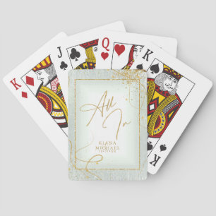 Fine Gold Lines Abstract Wedding All in Sg ID867 Pokerkaarten