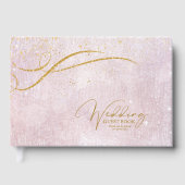 Fine Gold Lines Abstract Wedding Mauve ID867 Gastenboek (Voorkant)