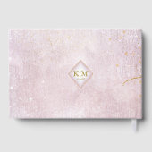 Fine Gold Lines Abstract Wedding Mauve ID867 Gastenboek (Achterkant)