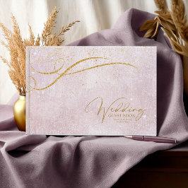 Fine Gold Lines Abstract Wedding Mauve ID867 Gastenboek
