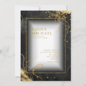 Fine Gold Lines Abstract Wedding V2 Black ID867 (Voorkant)