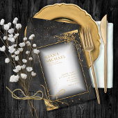 Fine Gold Lines Abstract Wedding V2 Black ID867