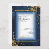 Fine Gold Lines Abstract Wedding V2 Navy ID867 (Voorkant)