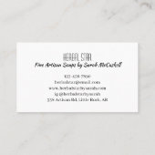 Fine Herbal Artisan Soap Maker Visitekaartje (Achterkant)