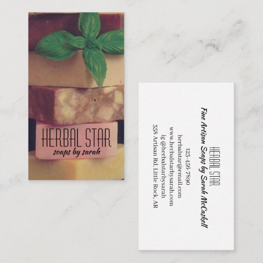 Fine Herbal Artisan Soap Maker Visitekaartje (Voorkant / Achterkant)