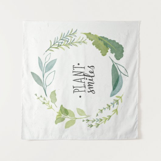 Fine Herbs II | Plant glimlachen Wandkleed (Voorkant)