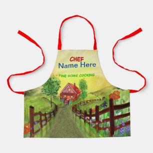 Fine Home Cooking Chef (naam hier) Kinderen Schort