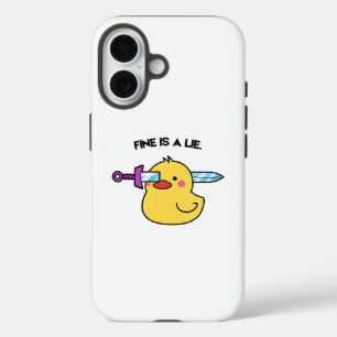 Fine Is A Lie - Grappige Dark Humor iPhone 16 Hoes