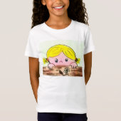 FINE JERSEY T-SHIRT - CURIEUZE KLEINE MEISJE (Voorkant)