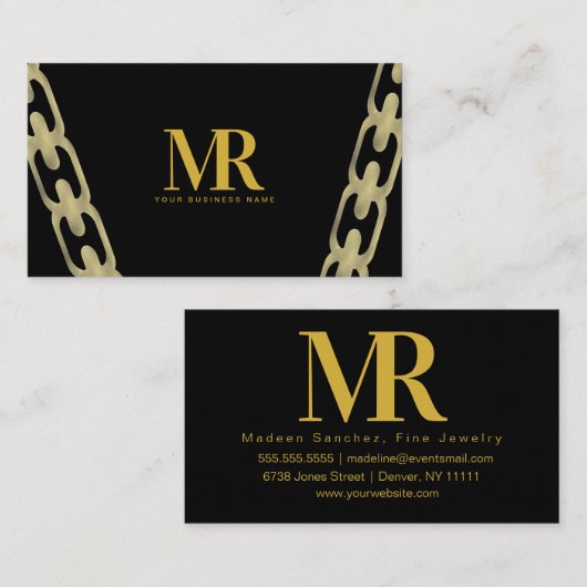 Fine Jewelry Big Folie Chain Branding Visitekaartje (Voorkant / Achterkant)