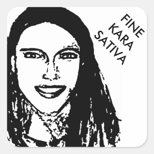 FINE KARA SATIVA VIERKANTE STICKER (Voorkant)