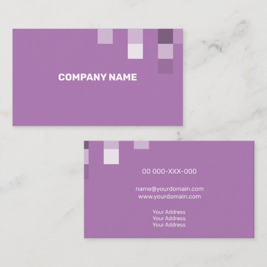 Fine Lila hedendaagse transparantie Visitekaartje (Voorkant / Achterkant)