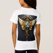 Fine Line Future-Style Wing Tattoo T-Shirt Design (Achterkant)