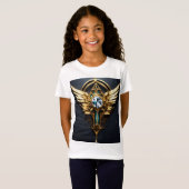 Fine Line Future-Style Wing Tattoo T-Shirt Design (Voorkant volledig)