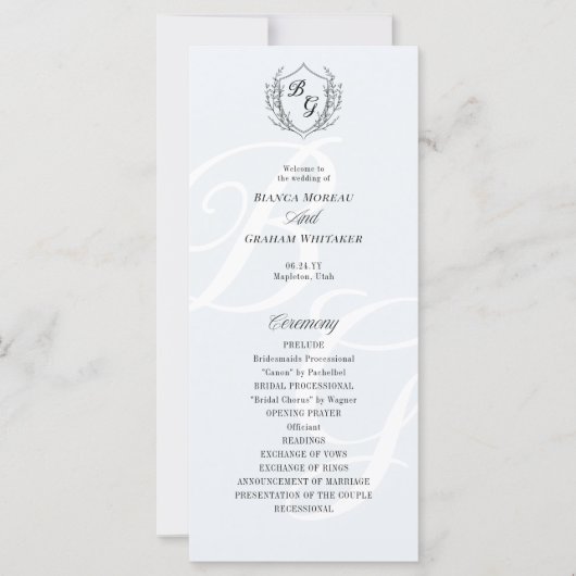 Fine-line klassiek  Crest monogram programma (Voorkant)