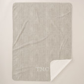 Fine Linen Classic INITIALEN White Natural Keepsak Sherpa Deken (Voorkant)