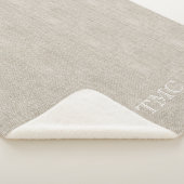 Fine Linen Classic INITIALEN White Natural Keepsak Sherpa Deken (3/4)