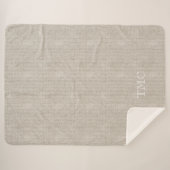 Fine Linen Classic INITIALEN White Natural Keepsak Sherpa Deken (Voorkant (horizontaal))