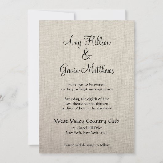 Fine Linen Invitation Kaart (Voorkant)