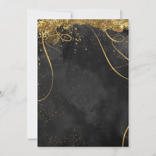Fine Lines Gold Abstract Afstuderen Black ID867 Kaart (Achterkant)