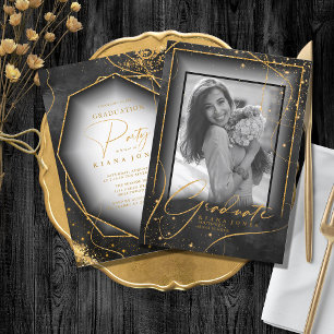 Fine Lines Gold Abstract Afstuderen Black ID907