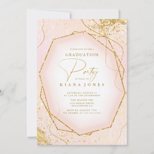 Fine Lines Gold Abstract Afstuderen Blush ID907 (Achterkant)