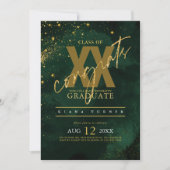 Fine Lines Gold Abstract Afstuderen Emerald ID867 Kaart (Voorkant)