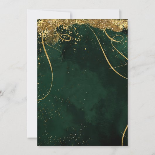 Fine Lines Gold Abstract Afstuderen Emerald ID867 Kaart (Achterkant)