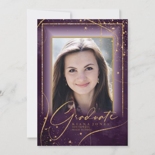 Fine Lines Gold Abstract Afstuderen Plum ID907 (Voorkant)