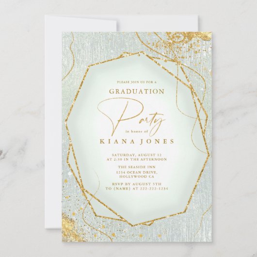 Fine Lines Gold Abstract Afstuderen Sage ID907 (Achterkant)