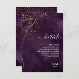 Fine Lines Gold Abstract Details Plum ID867 Informatiekaartje