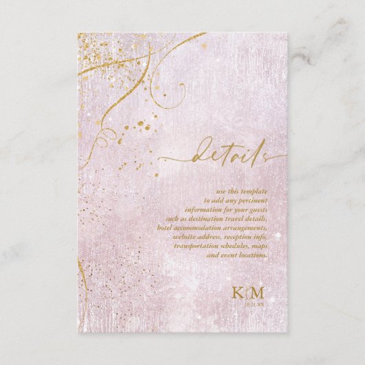 Fine Lines Gold Abstract - Mauve ID867 - Details G Informatiekaartje (Voorkant)