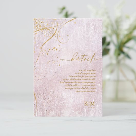 Fine Lines Gold Abstract - Mauve ID867 - Details G Informatiekaartje (Staand voorkant)