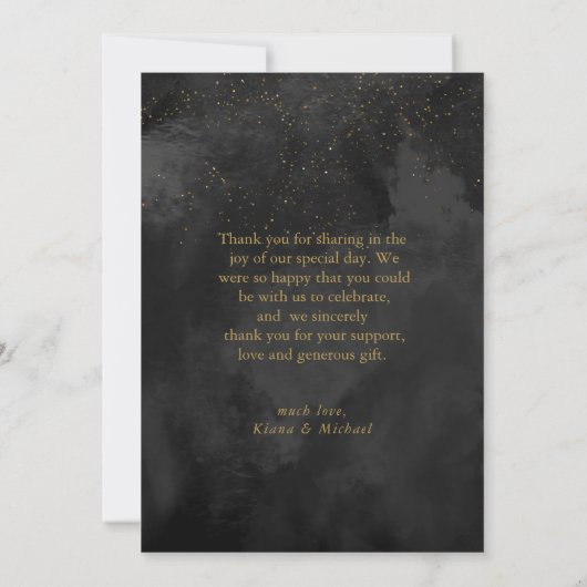Fine Lines Gold Abstract Wedding Bedankt Bk ID867 (Achterkant)
