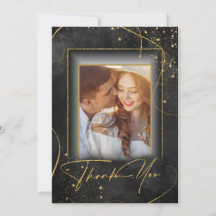 Fine Lines Gold Abstract Wedding Bedankt Bk ID867