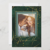 Fine Lines Gold Abstract Wedding Bedankt Grn ID867 (Voorkant)