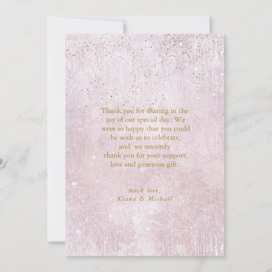 Fine Lines Gold Abstract Wedding Bedankt Mv ID867 (Achterkant)