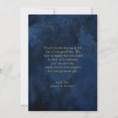 Fine Lines Gold Abstract Wedding Bedankt Navy ID86 (Achterkant)