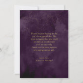 Fine Lines Gold Abstract Wedding Bedankt Plum ID86 (Achterkant)