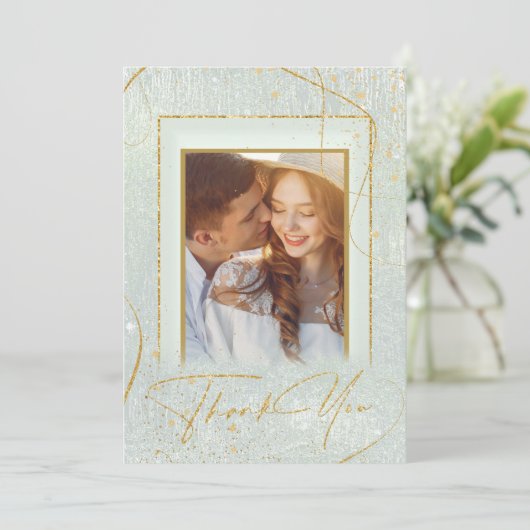 Fine Lines Gold Abstract Wedding Bedankt Sg ID867 (Staand voorkant)