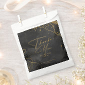 Fine Lines Gold Abstract Wedding Black ID867 Bedankzakje (Geknipt)