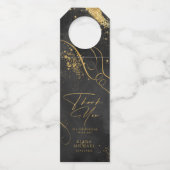 Fine Lines Gold Abstract Wedding Black ID867 Flessenhanger (Voorkant)