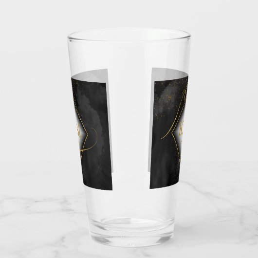 Fine Lines Gold Abstract Wedding Black ID867 Glas (Links)