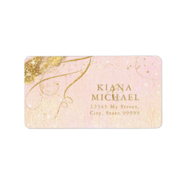 Fine Lines Gold Abstract Wedding Blush ID867 Etiket