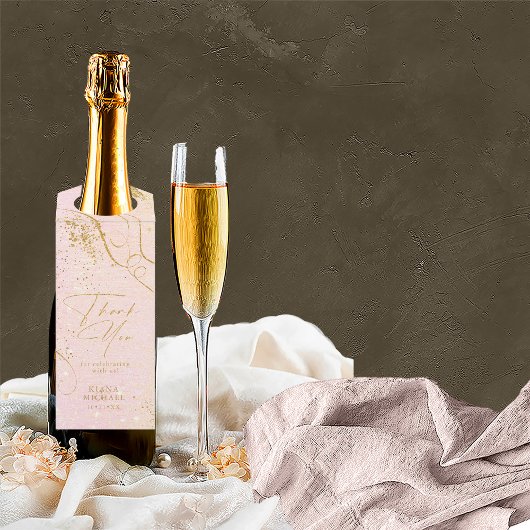 Fine Lines Gold Abstract Wedding Blush ID867 Flessenhanger